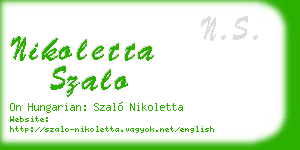 nikoletta szalo business card